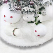 Lade das Bild in den Galerie-Viewer, Intirilife Polyester Christbaumrock Weihnachtsteppich Dekorationsunterlage in Weiß mit 1.20m Durchmesser
