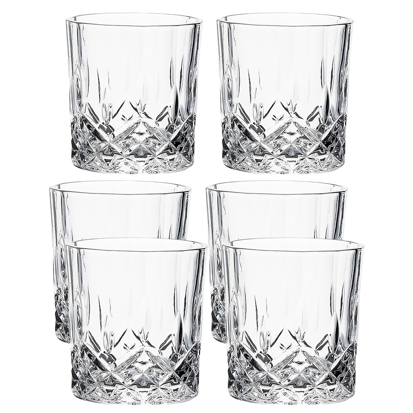 Intirilife Getränke Glas - 6er Pack Kristallglas - 200ml, nobles Glas, Glaskunst