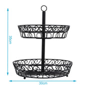 Lade das Bild in den Galerie-Viewer, Intirilife Obstkorb Etagere, 2 Stockwerke - 30 x 35 cm - 2 Etagen Schale zum aufstellen und aufhängen für Obst, Gemüse u.v.m.
