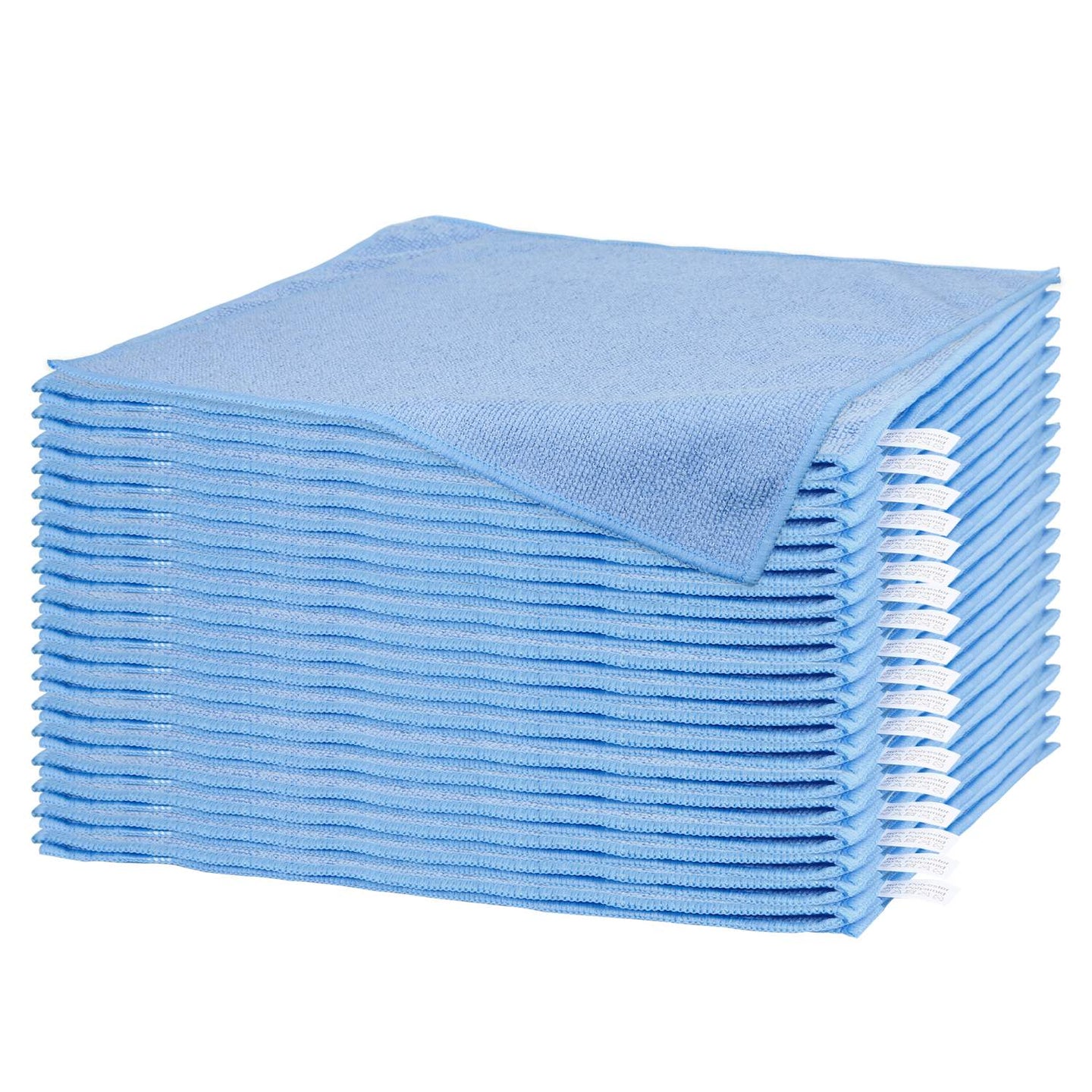 Intirilife 24x Mikrofasertuch in Blau - 32 x 32 cm - Universal Microfaser Putz Tücher Lappen Saugstark Reinigen ohne Kratzer Allzweck Tuch waschmaschinengeeignet