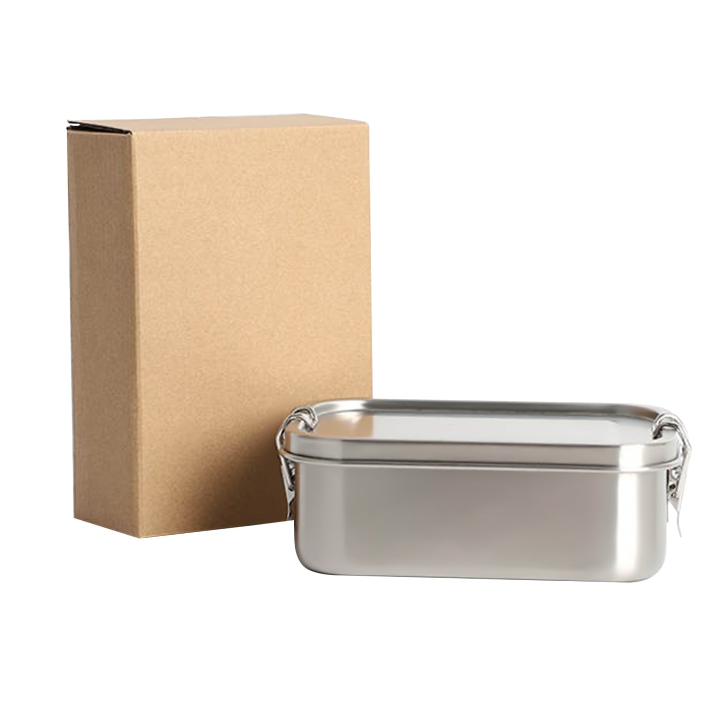 Intirilife Lunchbox Bentobox Aufbewahrungsbox aus Edelstahl in Silber mit 550 ml Füllmenge Auslaufsicher - 17 x 12 x 6 cm - Brot Dose Box Behälter zum Transportieren von Essen Snacks und mehr