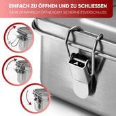 Lade das Bild in den Galerie-Viewer, Intirilife Lunchbox Bentobox Aufbewahrungsbox aus Edelstahl in Silber mit 550 ml Füllmenge Auslaufsicher - 17 x 12 x 6 cm - Brot Dose Box Behälter zum Transportieren von Essen Snacks und mehr
