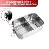 Lade das Bild in den Galerie-Viewer, Intirilife Lunchbox Bentobox Aufbewahrungsbox aus Edelstahl in Silber mit 550 ml Füllmenge Auslaufsicher - 17 x 12 x 6 cm - Brot Dose Box Behälter zum Transportieren von Essen Snacks und mehr
