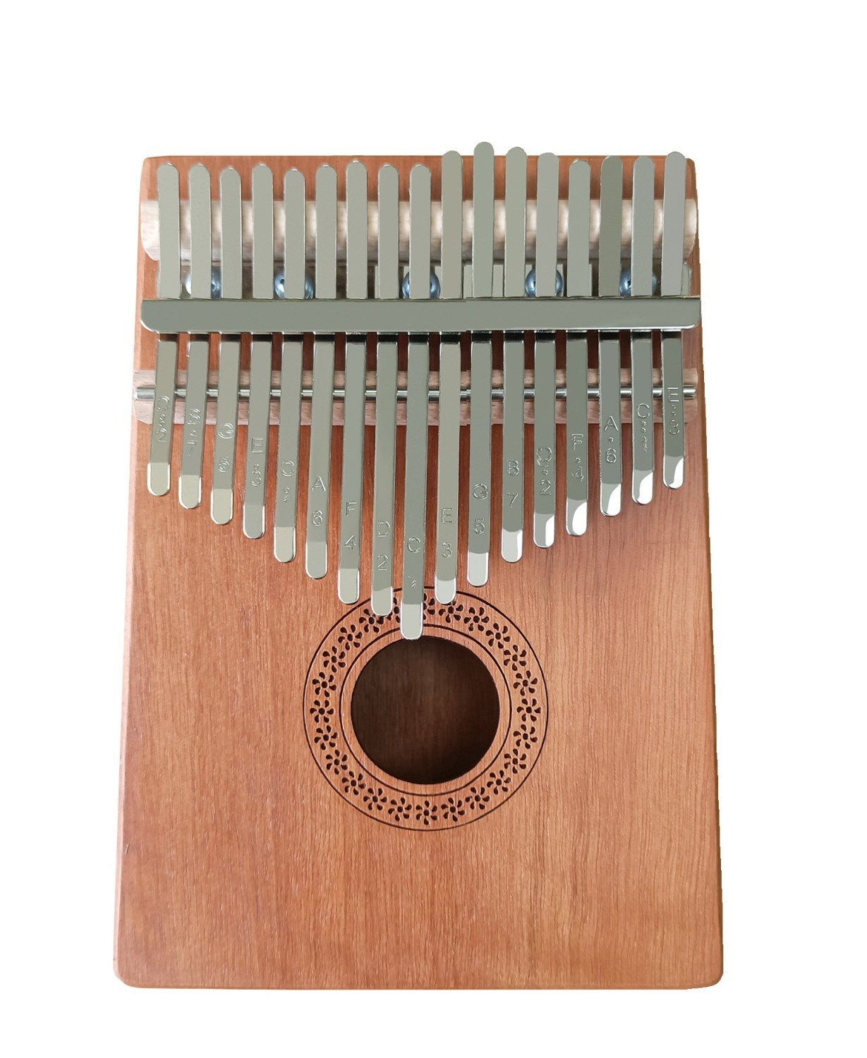 Intirilife Kalimba mit 17-Tasten Daumenpiano Set aus Mahagoniholz in Dunkelbraun - 22 x 18 x 6 cm - Für unterhaltsames Musizieren Unterwegs oder Zuhause