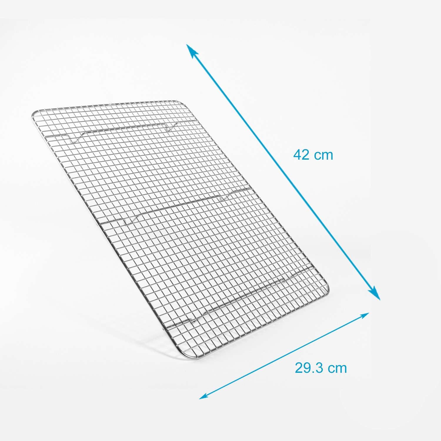 Intirilife Abkühlgitter Backrost aus Edelstahl in Silber mit 42 x 29.5 cm Größe - Kuchen Abkühl Gitter Backgitter zum Backen Grillen und Auskühlen