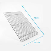 Lade das Bild in den Galerie-Viewer, Intirilife Abkühlgitter Backrost aus Edelstahl in Silber mit 42 x 29.5 cm Größe - Kuchen Abkühl Gitter Backgitter zum Backen Grillen und Auskühlen
