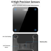 Lade das Bild in den Galerie-Viewer, Intirilife Körperwaage Badezimmerwaage in Schwarz mit 26 x 26 cm Grundfläche und digitaler Anzeige - Akkuwaage mit USB-Anschluss Zum schnellen und genauen Wiegen des Körpergewichts oder Gegenständen
