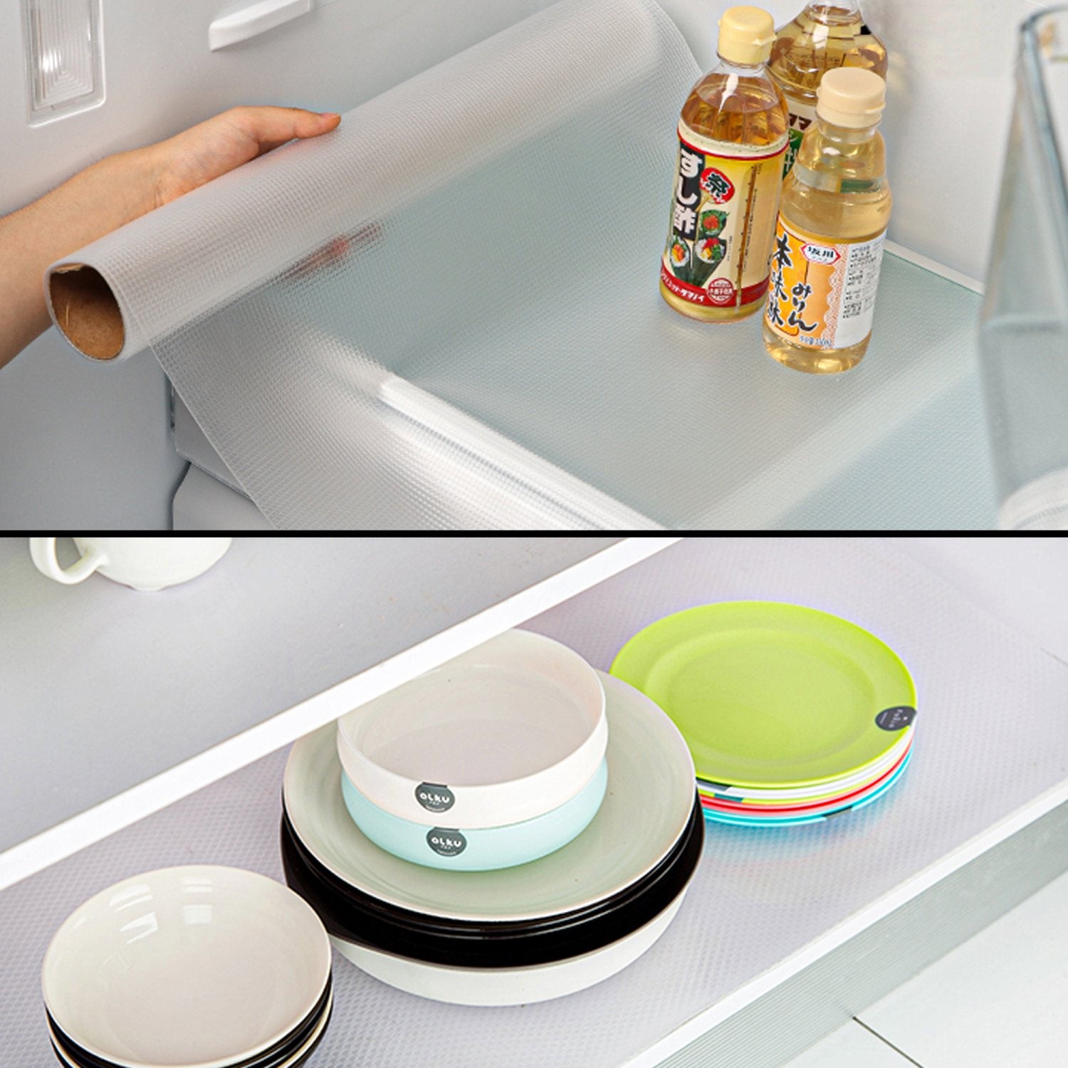 Intirilife 6x Kühlschrankmatten Anti-Bakteriell in Transparente - 45 x 30 cm - Rutschfeste Schubladen Matte Einsatz für Kühlschrank Schublade Ablage Schützt Obst und Gemüse vor Bakterien und Wasser