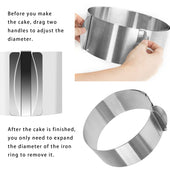 Lade das Bild in den Galerie-Viewer, Intirilife Kuchenring Kuchenform Tortenring aus Edelstahl in Silber - 16 x 6 cm - Verstellbare Ringform für Schicht Kuchen Torten Der ideale Küchenhelfer für Hobby- und Profibäcker
