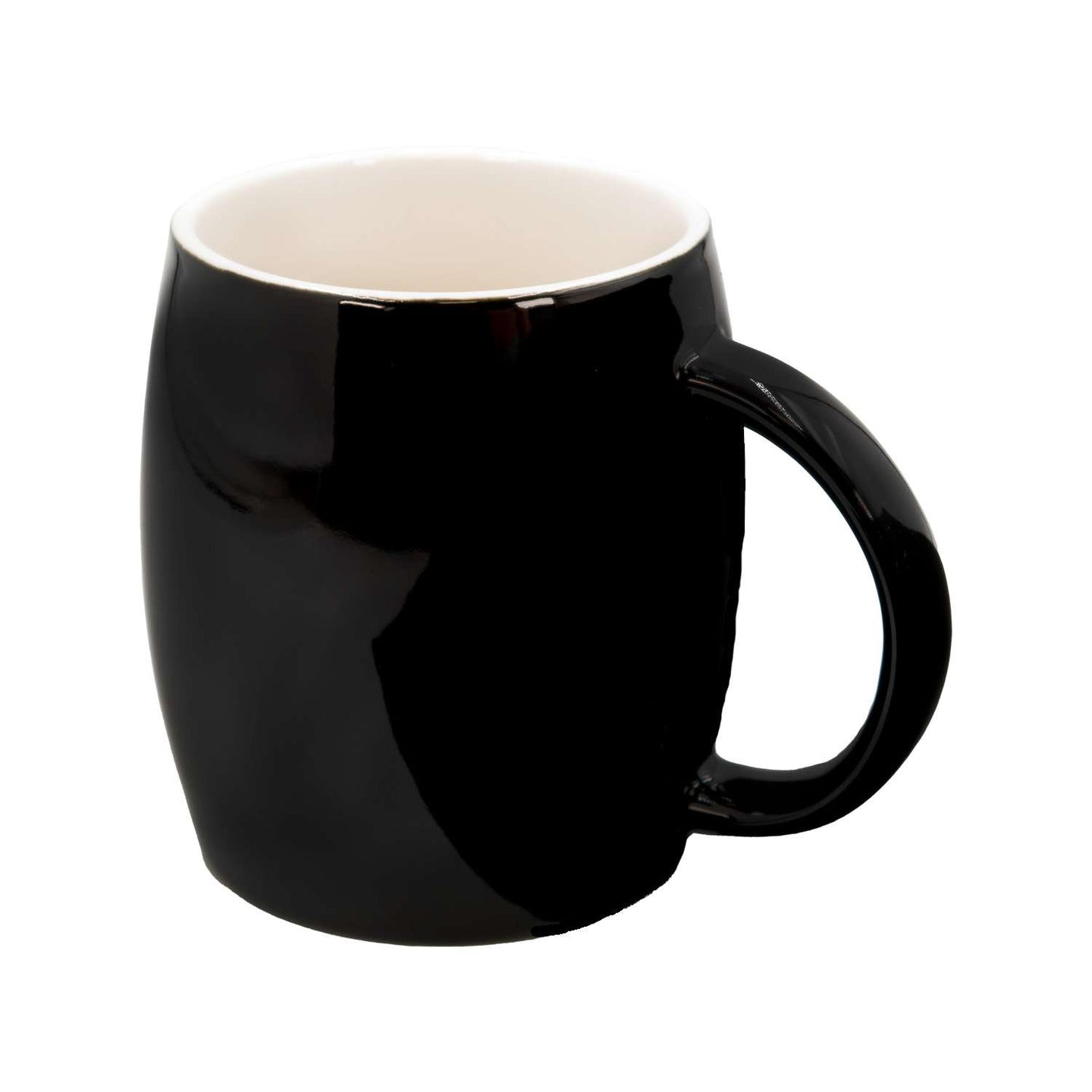 Intirilife Kaffeetasse aus Porzellan in Schwarz - 400 ml Füllmenge - Trink Tasse Becher für Kaffee Tee Kakao mit Henkel Perfekt als Geschenk