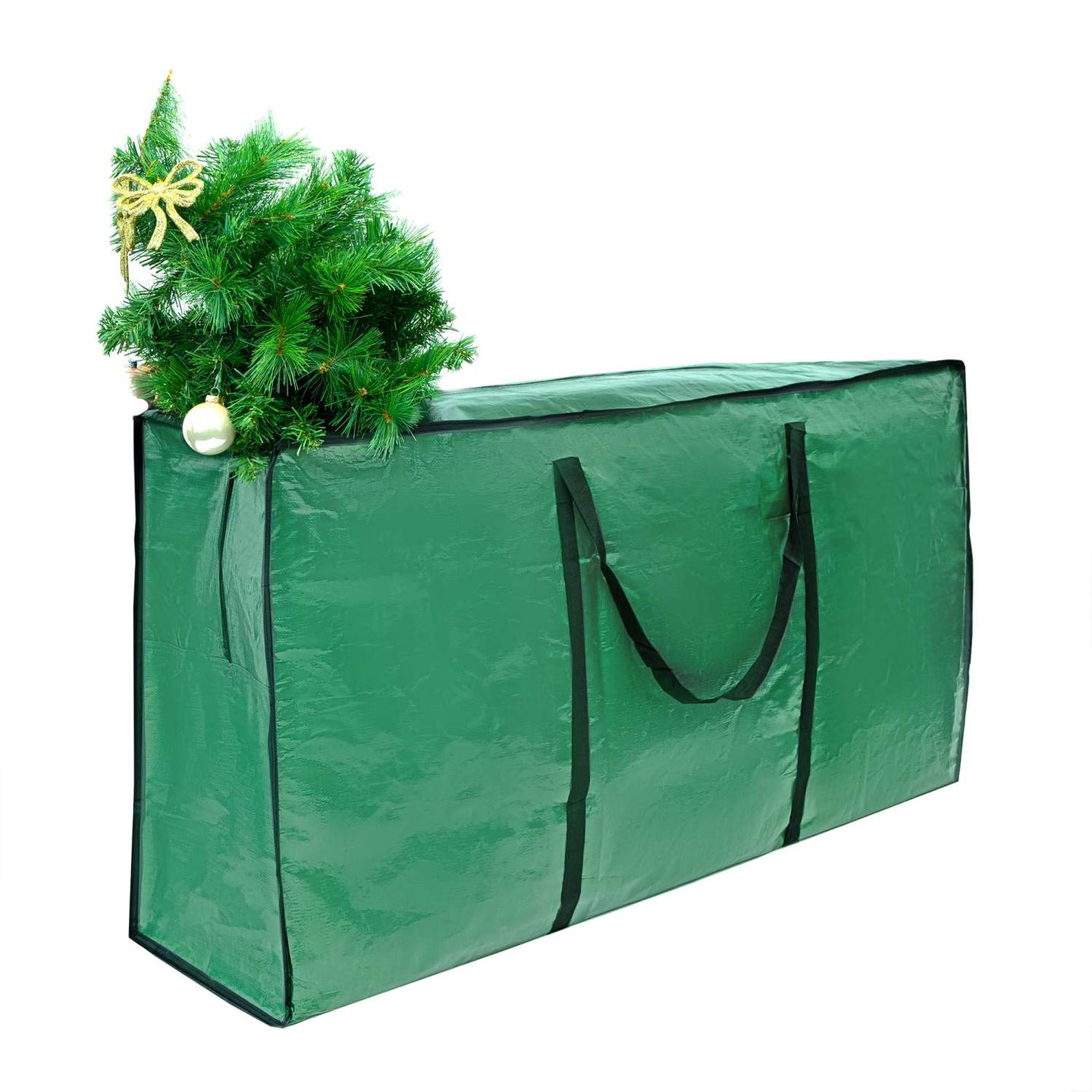 Intirilife Tannenbaumhülle Aufbewahrungstasche Tragetasche in Grün - 135 x 34 x 68 cm - Christbaum Weihnachtsbaum Tasche Hülle zum Transportieren und Aufbewahren von Weihnachtsbäumen und vielem mehr