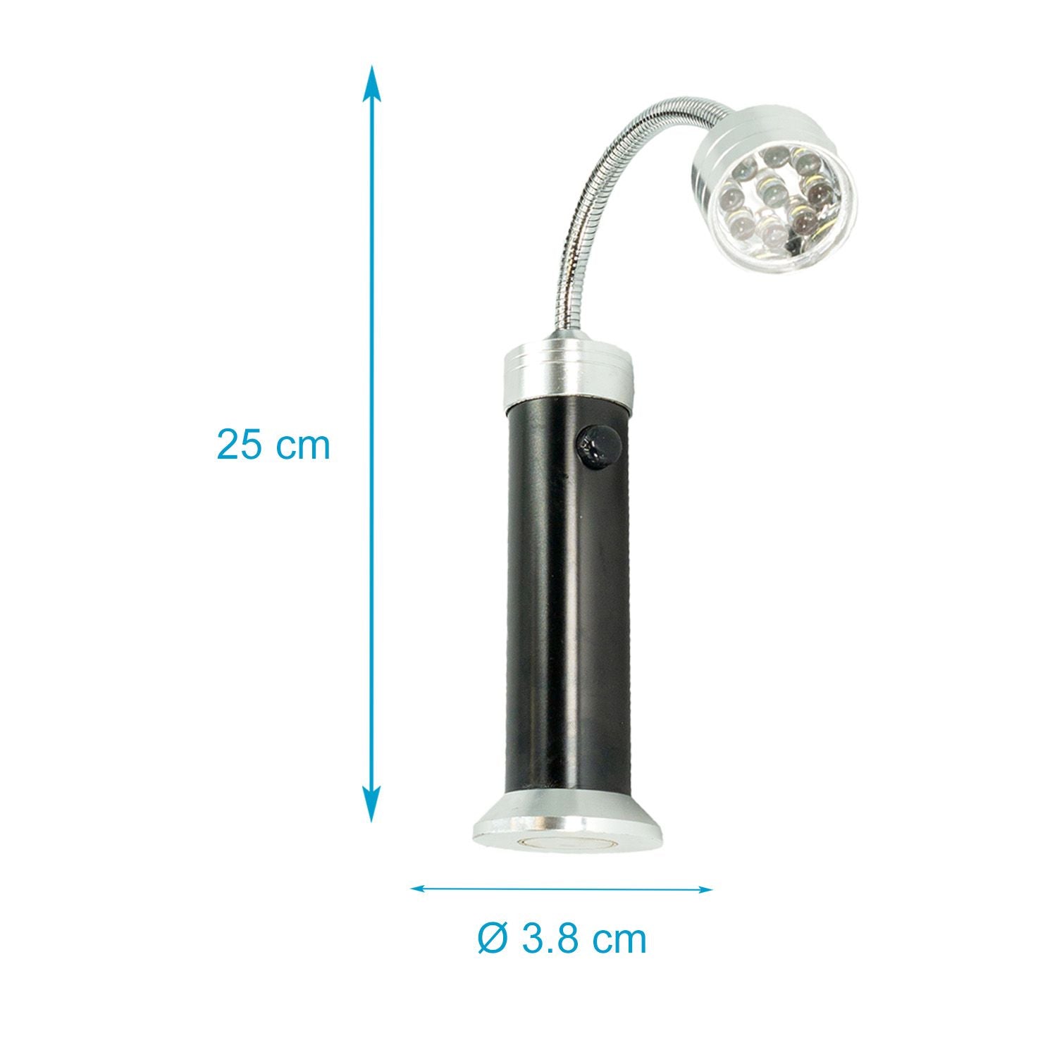 Intirilife 2x Grillleuchte Magnetisch LED aus Aluminium-Legierung in Schwarz - Silber mit Aufbewahrungsbox - 25 x 3.8 cm - Grill BBQ Lampe Licht Arbeitslicht für Grillen Campen oder Arbeiten