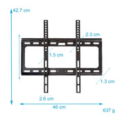 Lade das Bild in den Galerie-Viewer, Intirilife TV Wandhalterung aus Edelstahl - 46 x 42.7 x 2.3 cm Größe - VESA 200 x 200 mm bis 400 x 400 mm - Max. Belastbarkeit 50 Kg - Fernsehhalterung passend für meisten 26 - 65 Zoll Fernseher
