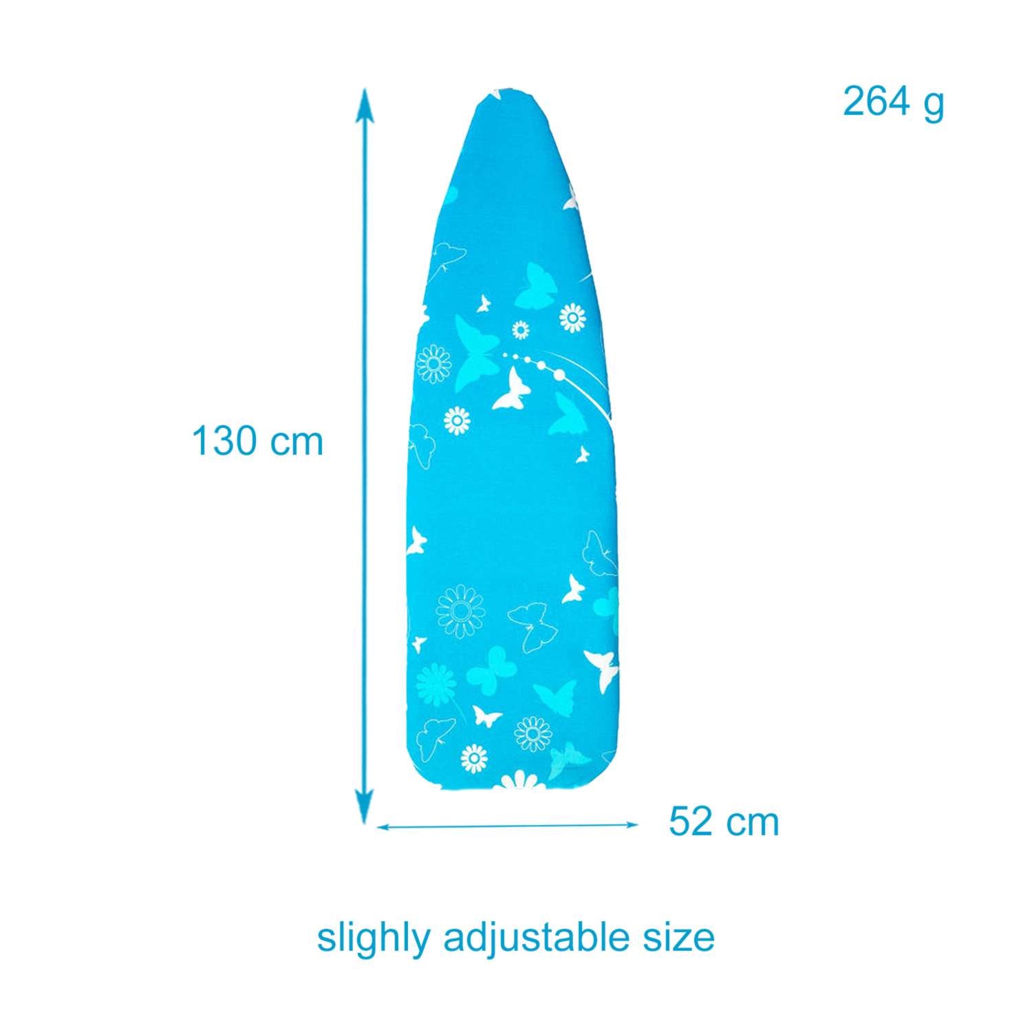 Intirilife Bügelbrettbezug aus Baumwolle mit blauem Schmetterlingsmuster - 130 x 52 cm - Bezug für Dampfbügelstation Bügeltisch Zum effizienten Bügeln