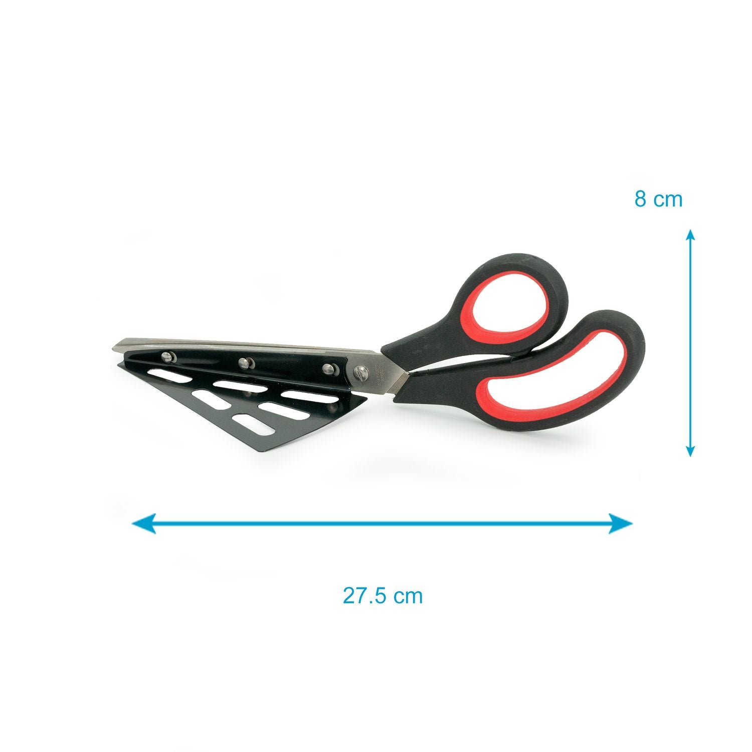 Intirilife 2 in 1 Pizzaschere Edelstahlklinge mit Heber und weichem Griff - 27.5 x 8 cm - Pizzaschneider Pizza Cutter für sauberes Schneiden von Pizza Flammkuchen Blechkuchen