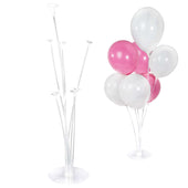 Lade das Bild in den Galerie-Viewer, Intirilife Ballonständer für 7 Ballons in Transparent - 70 / 56 / 36 cm Höhe - Halter Ständer für Luftballons Dekoration für Party Hochzeit Geburtstag Babyparty
