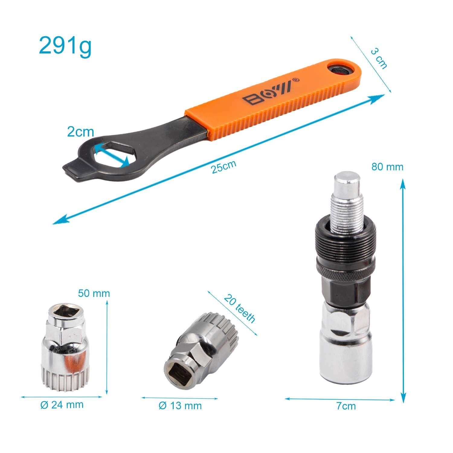 Intirilife 3-teiliges Fahrrad Kurbelabzieher Set - Kurbel Entferner, Fahrrad Werkzeug, Reparaturset Reparaturkit Fahrradkurbel