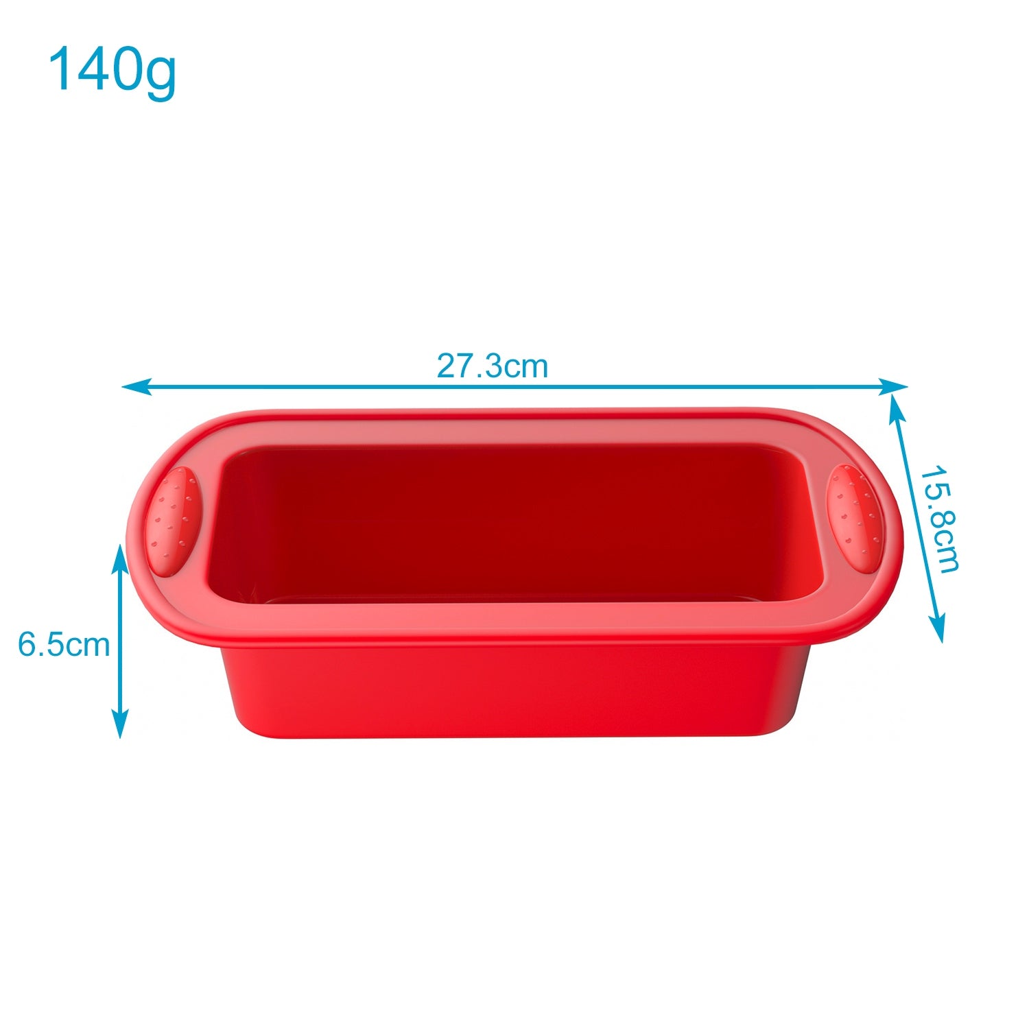 Intirilife Backform aus Silikon in Rot - Außen 27.3 x 14.7 x 6.5 cm - Innen 22 x 9.7 x 6.3 cm - Kastenform, Backform für Kuchen und Brot, Backzubehör, antihaft, hitzebeständig