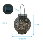 Lade das Bild in den Galerie-Viewer, Intirilife Solar Laterne Lampe aus Metall in Schwarz - 15.5 x 16.5 cm - Outdoor Gartenleuchte zur Dekoration für Balkon Garten
