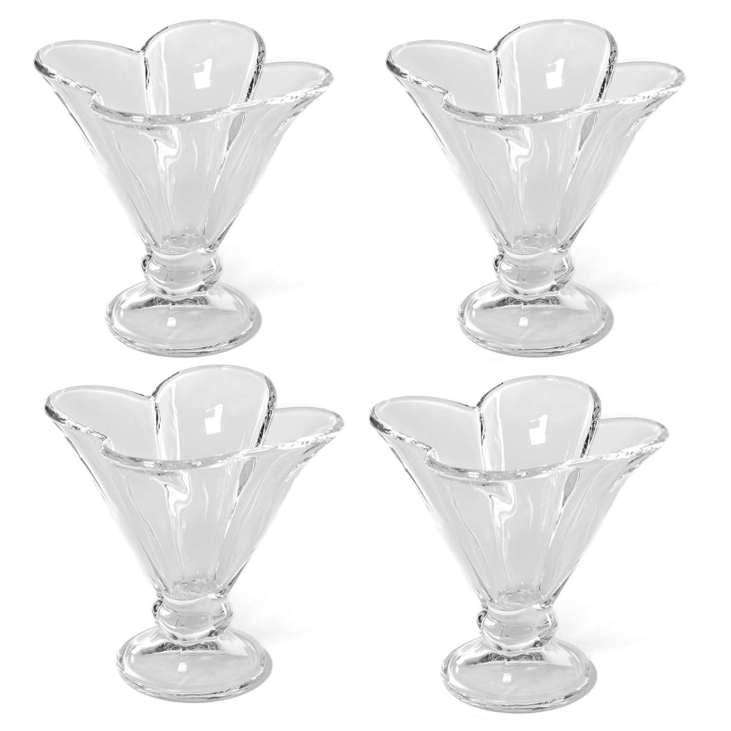 Intirilife 6er Set Eisbecher aus Glas  - 6 x 150 ml - Eisgläser Eisschalen Dessertschale - Dessertgläser mit Standfuß, Dessertbecher Servierschalen Set, 6 Stück- Spülmaschinenfest