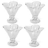 Lade das Bild in den Galerie-Viewer, Intirilife 6er Set Eisbecher aus Glas  - 6 x 150 ml - Eisgläser Eisschalen Dessertschale - Dessertgläser mit Standfuß, Dessertbecher Servierschalen Set, 6 Stück- Spülmaschinenfest
