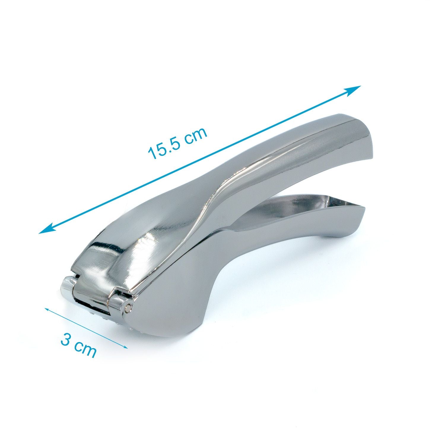 Intirilife 3-teiliges Set Knoblauchpresse mit Silikonschäler und Reinigungsbürste - 15.5 x 3 cm - Praktisches Set zum einfachen Schälen und Pressen von Knoblauch