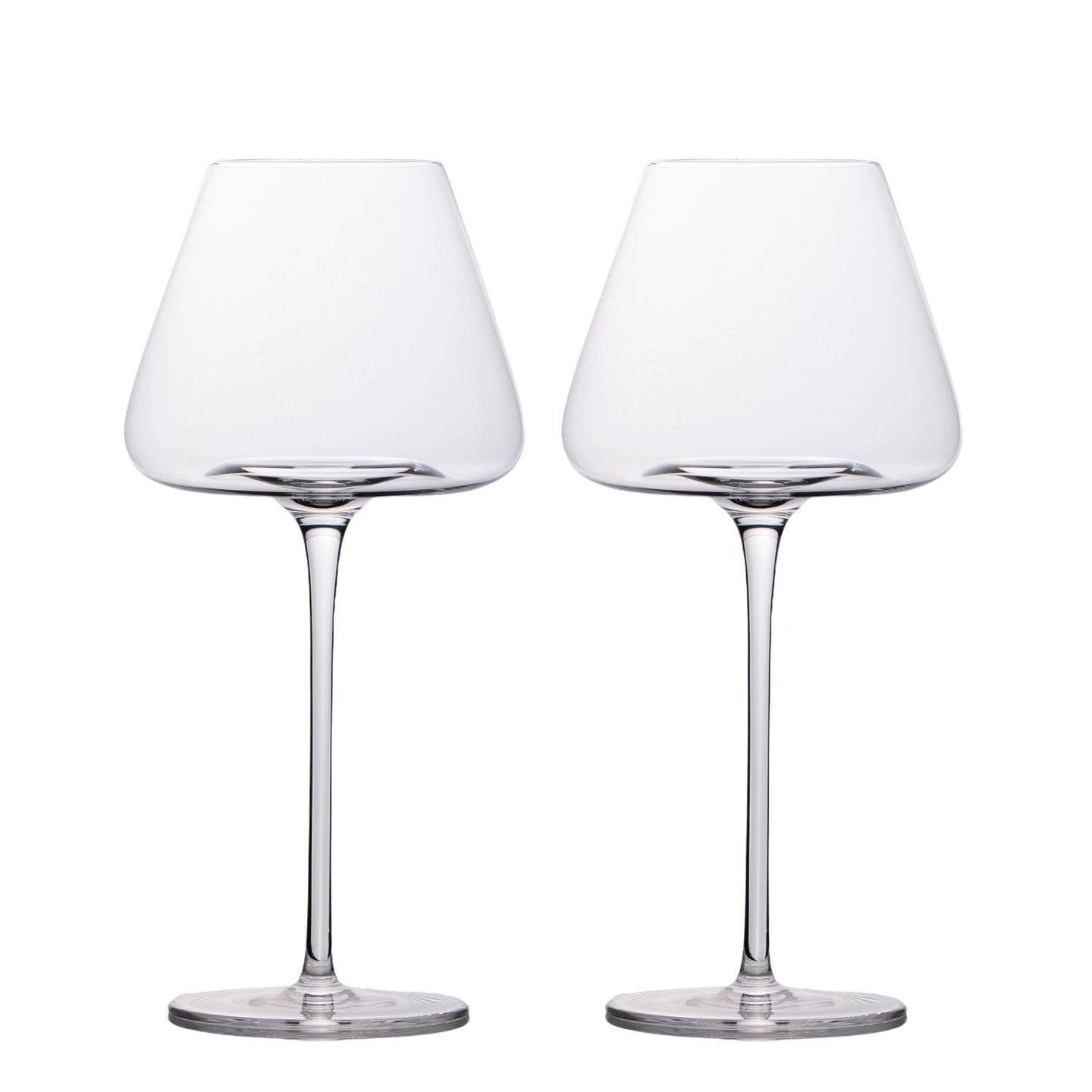 Intirilife 2x Wein Glas mit modernem Design - 600 ml Füllmenge - Rotwein Glas Kelch Spülmaschinenfest Kristallglas stoßfest