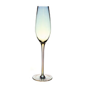 Lade das Bild in den Galerie-Viewer, Intirilife Champagner Glas mit Regenbogen Schimmer und Wellenform - 200 ml Füllmenge - Sekt Prosecco Glas Spülmaschinenfest Kristallglas stoßfest
