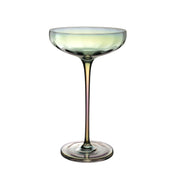 Lade das Bild in den Galerie-Viewer, Intirilife Martini Glas mit Regenbogen Schimmer und Wellenform - 140 ml Füllmenge - Cocktail Glas Schale Spülmaschinenfest Kristallglas stoßfest
